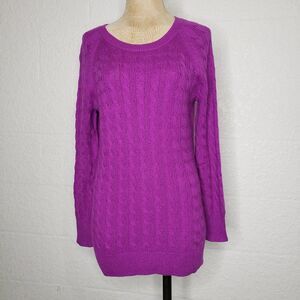 Madison Purple Cable Knit Sweater Size Medium